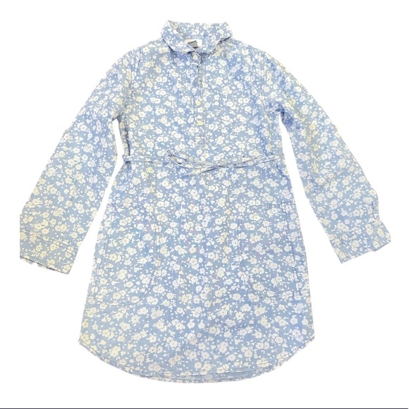 Old Navy Other - Girl Old Navy floral shirt dress button down tie waist long sleeve cotton size M